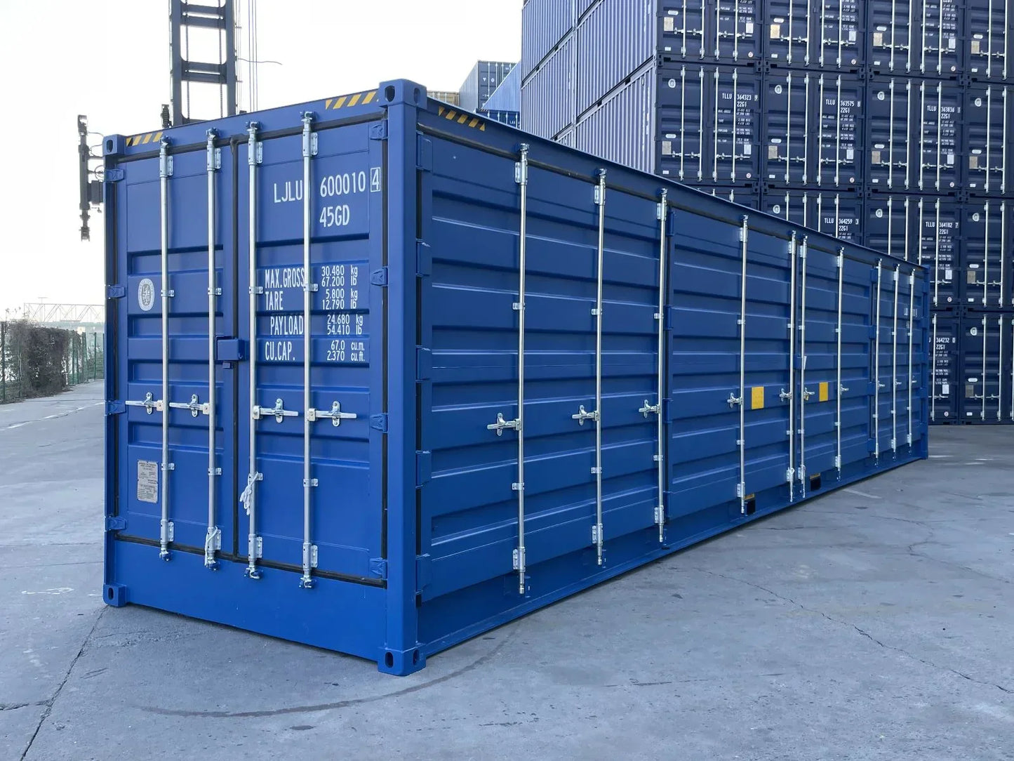 Contenedor Open Side (OS) 40 pies – High Cube | Nuevo Azul