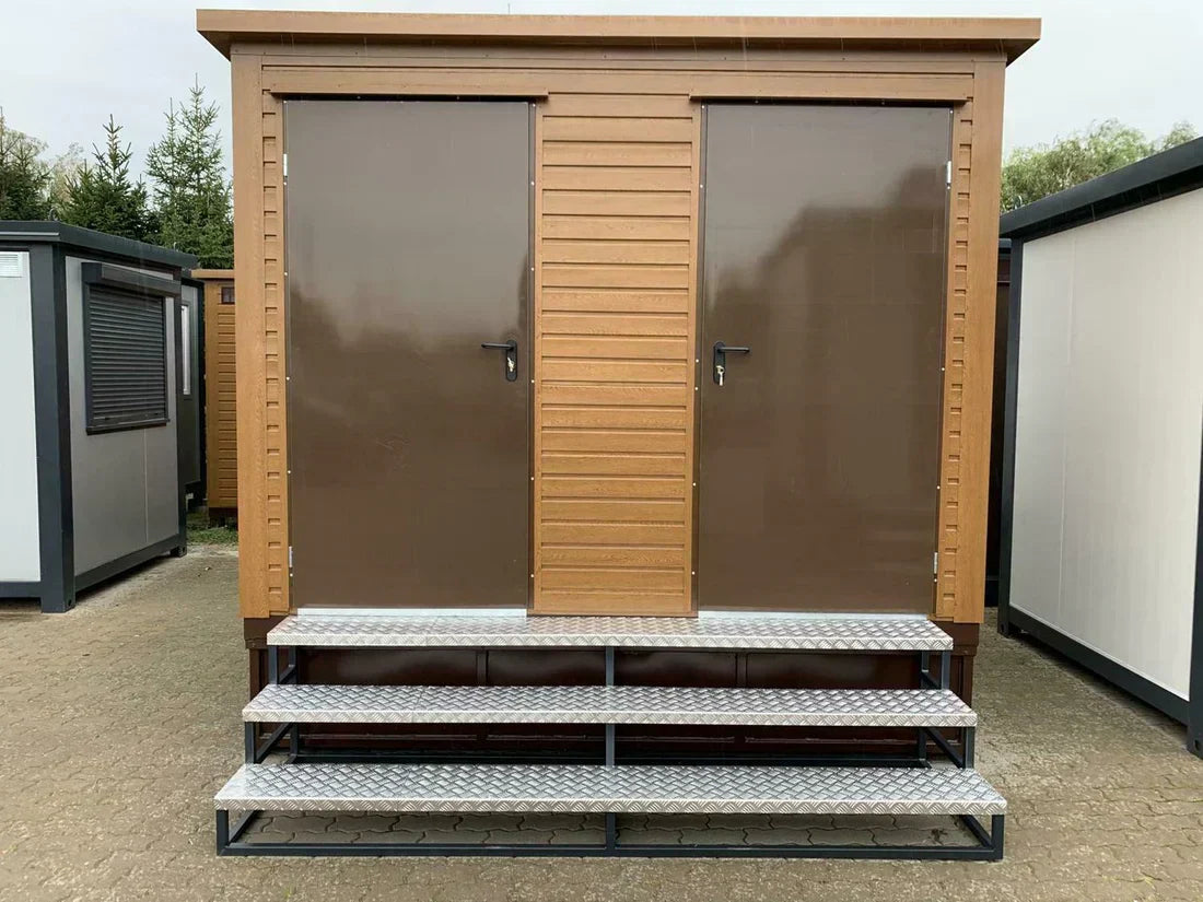 WC Cabina Doble 3×2 metros con tanque de aguas residuales