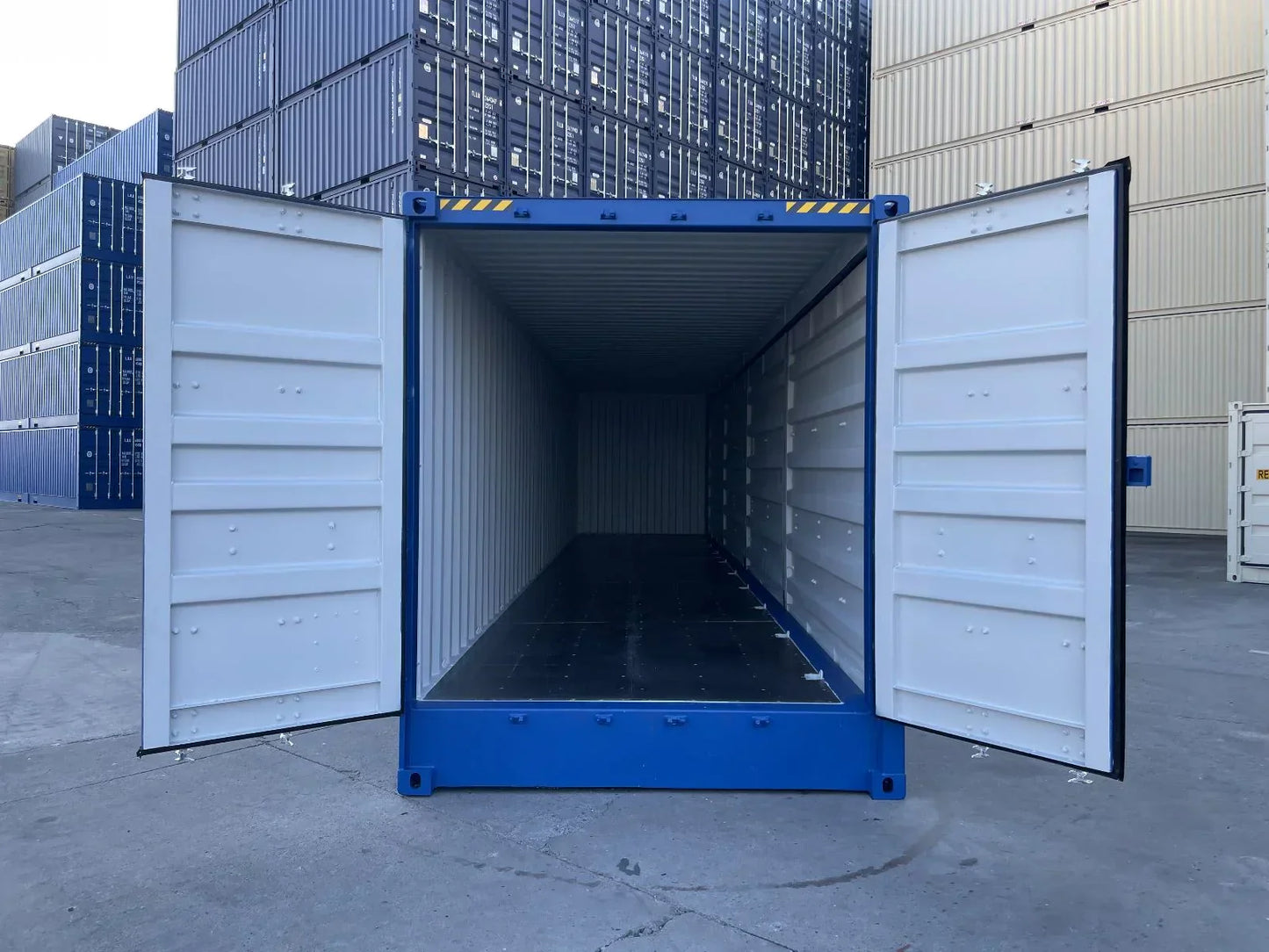Contenedor Open Side (OS) 40 pies – High Cube | Nuevo Azul